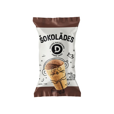 Šokolādes saldējums 120 ml/70 g (40 gab.)