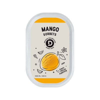 Mango sorbets 1 l/500 g
