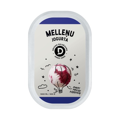 Melleņu-jogurta saldējums 1000ml/500g