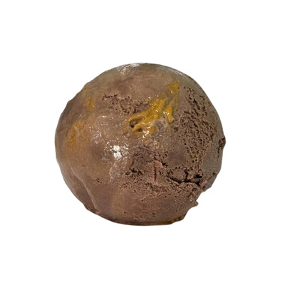 Šokolādes saldējums ar mango-meloņu mērci