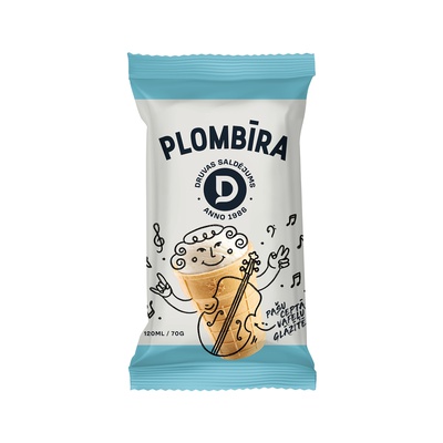 Plombīra saldējums vafeļu glāzītē 120 ml/70 g (40 gab.)